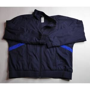 ADIDAS reversible track jacket, large 16-18. navy, full-zip